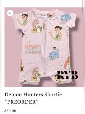 K-pop Demon Hunters Huntrix Rumi Zoey Mira Bamboo Shortie Shortall Romper